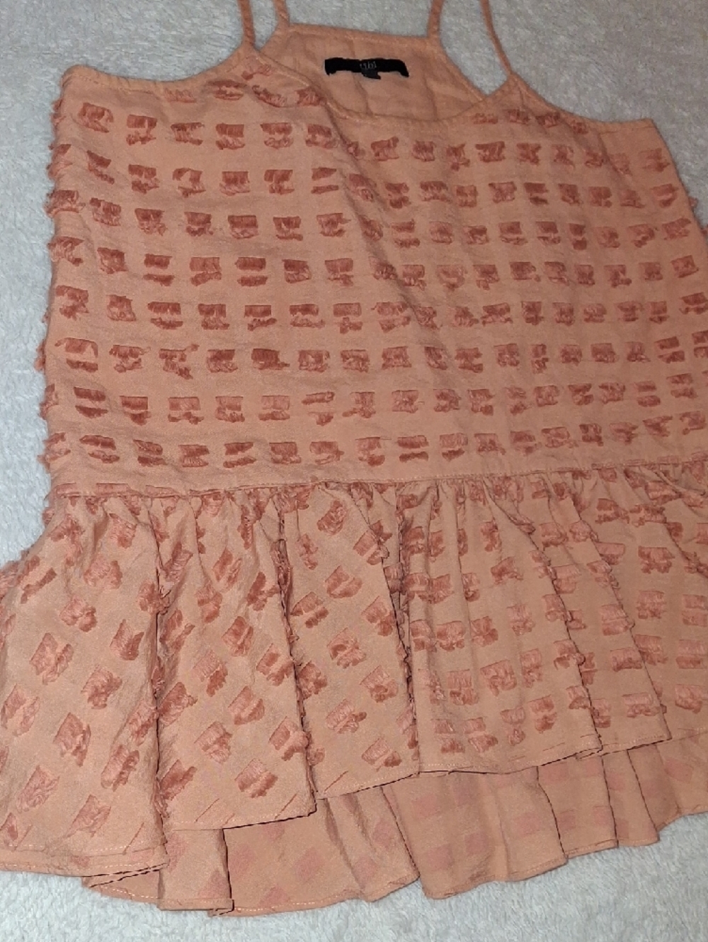 Tibi Peach Textured Ruffle Tank - Picture 5 of 9